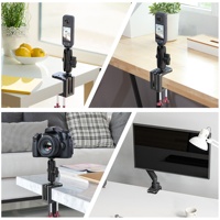 Pince C forte de bureau en alliage d'aluminium antidérapante avec trous de filetage 1/4 "3/8" pour moniteur LCD d'appareil photo reflex numérique Insta360