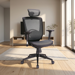 Silla de Oficina Ejecutiva Ergonómica de Malla ART ART-NC06 - Altura Ajustable, Reposabrazos, Asiento Giratorio, Diseño de Respaldo Abierto, Moderna, para Hotel y Dormitorio - Product Image 1