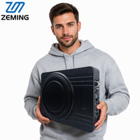 Subwoofer actif pour voiture Zeming de 10 pouces, à installer sous le siège, avec amplificateur 24V à bobine simple, 150W RMS