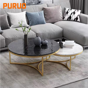 Table basse de style italien, grande et ronde, pour le salon, meubles de villa, appartement, projet personnalisé, table basse classique moderne - Product Image 5