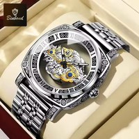 Jam Tangan Pria BINBOND B432 Mewah Vintage Berlubang, Tahan Air, Bisnis Kasual, Quartz Baru, Bercahaya