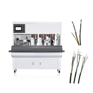 Full automatic Power core cable 3 pin cable stripping crimping machine wire cut strip terminal crimper machine