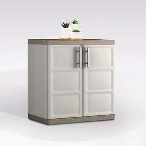 Armadio in Resina EXCELLENCE XL, 89x54 cm, H. 93, Beige e Grigio Tortora - Product Image 1