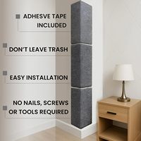 Griffoir mural et d'angle moderne et durable pour chats avec design vertical, poteau à griffer d'intérieur et tapis de protection pour chats