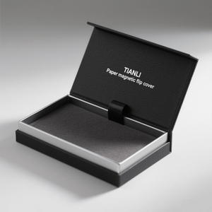 Scatola magnetica nera di lusso per il regalo stampa digitale argento/lamina d'oro scatola di carta <span class=keywords><strong>Vip</strong></span> riciclabile Flip Cover portafoglio scatola di carta - Product Image 4