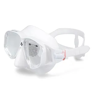 Loma-película antiniebla de vidrio templado para adultos, máscara de esnórquel de silicona de bajo volumen, gafas de buceo