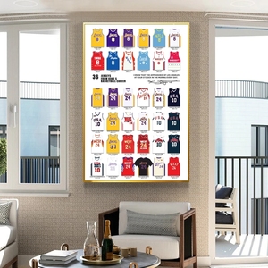 Quadro su Tela con 36 Maglie da Basket <span class=keywords><strong>di</strong></span> Kobe, Dipinto Astratto Graffiti Street Art - Product Image 6