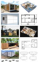 Assemblez rapidement les maisons préfabriquées Structure légère en acier Maison conteneur bureau préfabriqué conteneur maison mobile