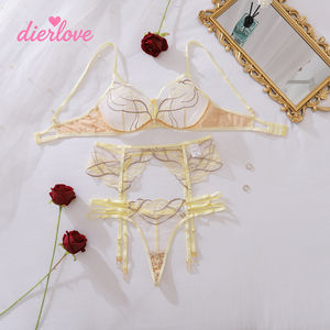 Dierlove Vente en gros de vêtements pour femmes, lingerie sexy en dentelle et résille, couleur unie, avec fente ouverte, lingerie érotique séduisante pour femmes - Product Image 2