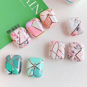 Electroplated Marble Earphone Case For <span class=keywords><strong>AirPods</strong></span> Pro Cases Cute Pink Soft Flowers Protective Cover for AirPod Air Pods Case - Product Image 1
