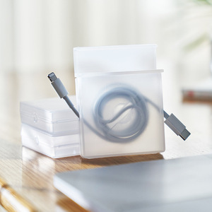 Portable Data Cable Organizer Square Rotatable Charging Cable Storage Box For Earphone Wire Electric Wire Office Use - Product Image 3