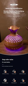 Portable USB Wood Grain Ultrasonic Air Humidifier with 7 Color <b>LED</b> Night Light Aromatherapy Function for Home or Office - Product Image 1