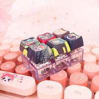 Custom Logo Anime Style Luminous UV Printed Customized Color Acrylic Portable Novelty Stress Switches PVC Keycap Gifts Promotion