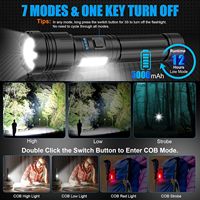 Lampe torche magnétique rechargeable en aluminium Banral, haute luminosité, super brillante, petite lampe LED COB latérale, type C, zoomable, 7 modes, IP20