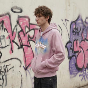 Sweat à capuche zippé personnalisé pour homme, style streetwear basique, vêtement brodé de strass, sweat à capuche de créateur - Product Image 3