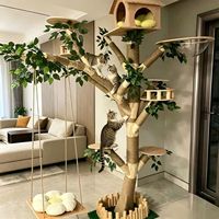 Promotion : Arbre à chat personnalisé imitation arbre, grande tour stable avec maison, plateforme et échelle pour chats d'intérieur