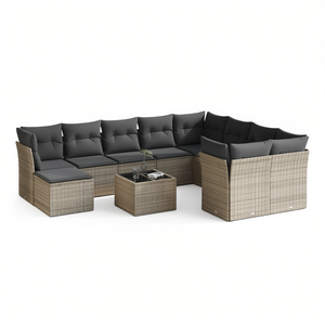 Ensemble de canapés de jardin en rotin avec housses amovibles, 6 places, style contemporain pour l'extérieur - Product Image 1