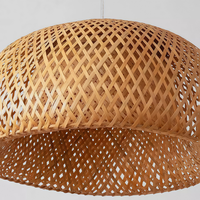 Lampe suspendue en bambou naturel tissé à la main, style Wabi-Sabi, forme dôme, éclairage intérieur pour hôtel et maison d'hôtes