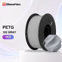 Filament d'impression 3D BlazeNex PETG 1,75 mm, bobine de 1 kg, gris, pour la création de modèles fonctionnels, extrusion constante pour l'impression 3D créative