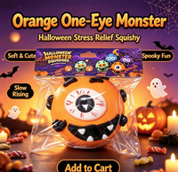 Ensemble de jouets Squishy Monstre d'Halloween, jouet anti-stress à remontée lente et souple, jouet de décompression Monstre mignon, cadeau de fête