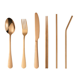 Utensilios de Viaje con Estuche, Juego de Cubiertos Portátil Quatish para Acampar, Picnic, Lonchera para Hombre, Negro - Product Image 4