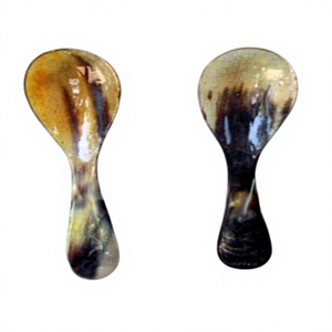 Juego de Cubiertos Portátiles Ecológicos Vintage BS INTERNATIONAL NA162 con Cucharas de Cuerno y Mangos de Acero Inoxidable con Acabado Espejo - Product Image 6
