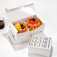 Boîte à tartelettes personnalisée imprimée, en papier blanc de qualité alimentaire, pour pâtisserie à emporter, emballage de desserts pour boulangerie