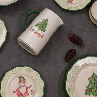 Noël bonhomme de neige européen luxe porcelaine gaufré céramique vaisselle en gros bol tasse et assiette ensemble de vaisselle pour les dîners