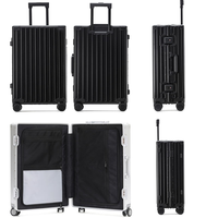Valise de voyage unisexe 24 pouces, dernière génération, entièrement en aluminium, valise à roulettes, roues silencieuses, étanche, serrure approuvée TSA