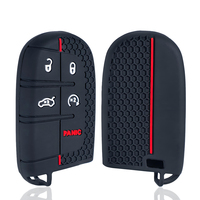 Silikon-Fernbedienungsschlüsselhülle Passend für Jeep Compass GrandCherokee Dodge Durango Charger Challenger Journey für 5-Tasten-Gehäuse