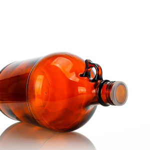 Botellas de Vidrio Transparente Marrón de 3L de Gran Capacidad, Vacías, Personalizadas por Fabricante de Lujo, para Almacenamiento de Vino, con Tapón de Corcho - Product Image 3