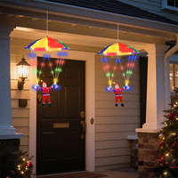 Nouveauté Nicro : Guirlandes lumineuses LED en forme de parachute de Père Noël, alimentées par énergie solaire/batterie, avec télécommande 8 modes, IP65, décorations de Noël
