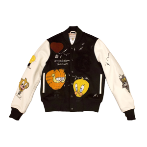 Chaqueta de invierno de cuero PU para hombre, holgada personalizada, último diseño, Letterman Chenille, estilo callejero, cuello levantado bordado personalizado - Product Image 3