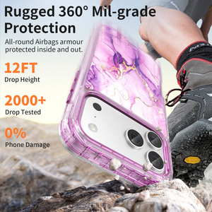 Funda de Mármol para <span class=keywords><strong>iPhone</strong></span> 17 <span class=keywords><strong>Pro</strong></span> <span class=keywords><strong>Max</strong></span>, Resistente, 3 en 1, Protección Total a Prueba de Golpes, PC+TPU, para <span class=keywords><strong>iPhone</strong></span> 16 17 <span class=keywords><strong>Pro</strong></span> <span class=keywords><strong>Max</strong></span> - Product Image 3