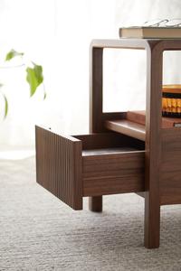 Table de chevet <span class=keywords><strong>Gorange</strong></span> I6022 en noyer massif noir, style moderne du milieu du siècle, organisateur pour chambre à coucher d'appartement - Product Image 5