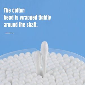 Soins biologiques pour bébés Qtips Paper Stick Cleaning Giant Swabs Thick Cotton Bud Safety Ear Buds Double Gourd Head 110 pcs/box - Product Image 3