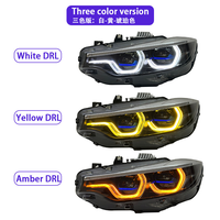Phares à double lentille tricolores adaptés aux BMW Série 4 F32 F36 F80 F82 avec feux de jour LED en forme de cuillère, version V2