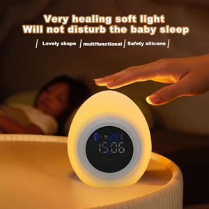 Trứng Hình Dạng Đồng Hồ Báo Thức Với Đèn Thay Đổi Màu Sắc Thay Đổi Độ Sáng Ánh Sáng Ban Đêm Báo Động Kép Với 6 Nhạc Chuông Món Quà Hoàn Hảo Cho Trẻ Mới Biết Đi Trẻ Em - Product Image 4