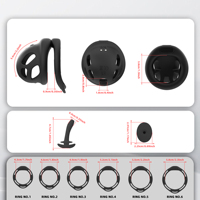 Jaula de Castidad Vibrante YPM con 10 Vibraciones, Control Remoto, Jaula para Pene con 6 Anillos, 2 Llaves, Silicona