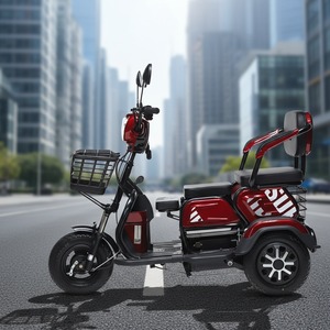 Vehículo Eléctrico de Tres Ruedas con Pedales para Adultos, Personas Mayores y Transporte Familiar, con Asientos Cómodos y una Cesta Trasera - Product Image 1