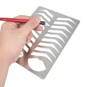 Pochoirs réutilisables en acier inoxydable pour le modelage des sourcils et des lèvres, tampon de traçage des sourcils avec pochoirs - Product Image 2