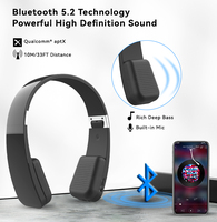 Casque sans fil Bluetooth 5.3 personnalisé avec affichage numérique, confortable, pour téléphone, ordinateur, voyage et travail