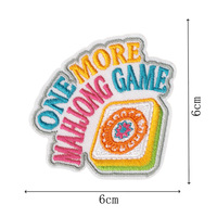 Patchs brodés amusants Mahjong anglais, appliques colorées de dessins animés Mahjong avec slogan, patchs créatifs à thermocoller