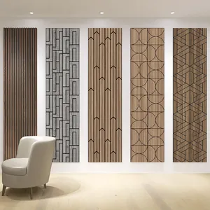 Pasokan pabrik dekorasi interior rumah isolasi suara konstruksi dinding panel kayu