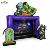 Stand de jeu gonflable de lancer de hache sur le thème des zombies pour Halloween, écologique, portable, garantie 3 ans pour les parcs d'attractions