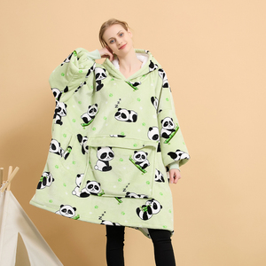 Nhà Máy Bán Buôn Mô Hình Quá Khổ Dành Cho Người Lớn Mùa Đông Áo Hoodie Mặc Sherpa Dành Cho Người Lớn Đội Mũ Trùm đầu Chăn Với Dài Tay Áo - Product Image 4