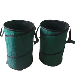 Collapsible Storage Pop Up bucket Bag garden waste bag with 2 handles