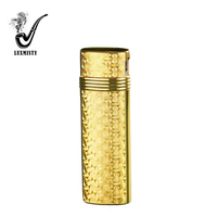 Briquet à gaz butane moderne rétro en métal avec flamme latérale coulissante, cadeau d'affaires pour fumeurs de cigarettes et de cigares
