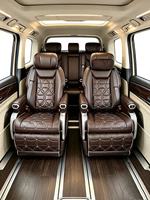 Siège de capitaine en cuir Nappa pour MPV, marron foncé, avec repose-jambes électrique inclinable, pour accessoires de réaménagement MPV
