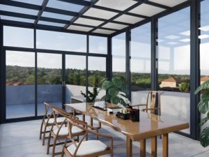 Pergola de jardin d'hiver à structure en aluminium de 3,0 mm d'épaisseur, économe en énergie, pour villa et jardin sur le toit - Product Image 6